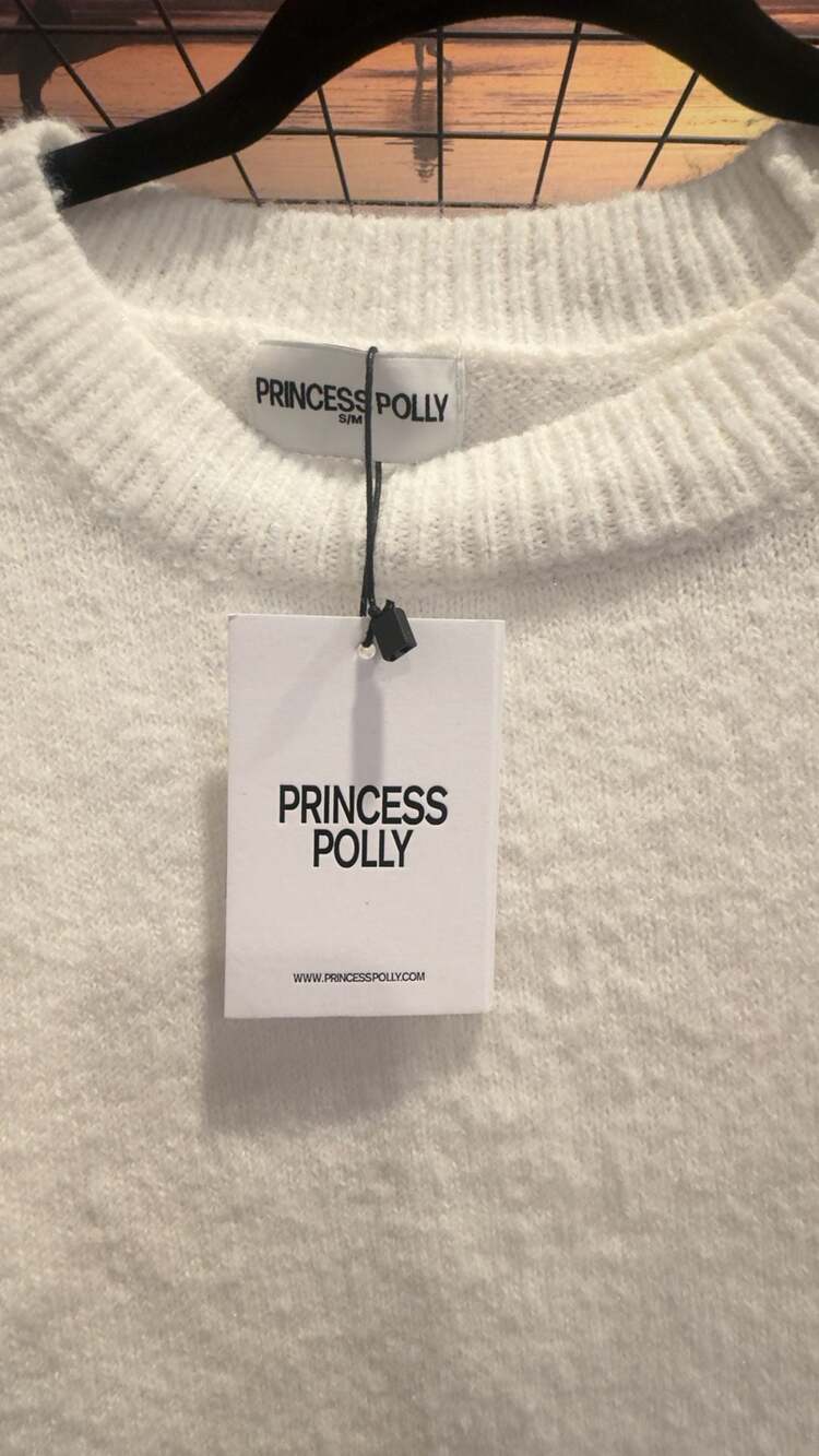 Princess Polly Cozy Crew Knit Sweater White Size S/M - Picture 3 of 5
